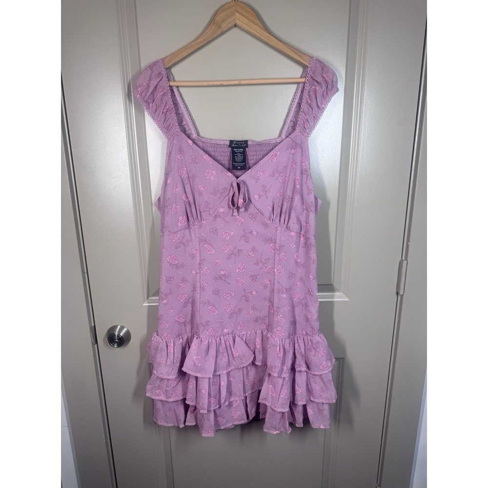 Hot Topic Pink Floral Ruffled Flowered Patterned Magical Dress With ShortsSZ 2XL